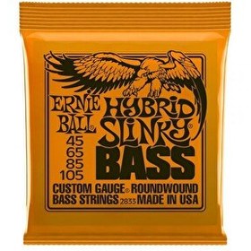 Resim Ernie Ball P02833 Hybrid Slinky Nickel 45-105 (4 Telli) Bas Gitar Teli 