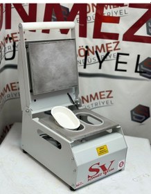 Resim Sönmez Vakum 177 Oval Karton Tabak Kapatma Yapıştırma Makinesi 