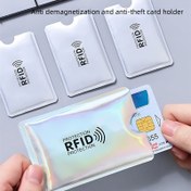 Resim 10 adet/20 adet RFID Engelleme Kart Tutucu, Banka Kartı/Kimlik Kartı Koruyucu Kılıf, RFID Engelleme Alüminyum Alaşımlı Kredi Kartı Tutucu 