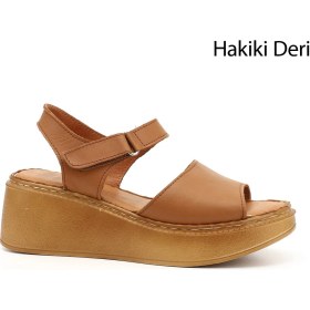 Resim Gönderi(r) Kadın Taba Antik Dolgu Taban Hakiki Deri Sandalet 