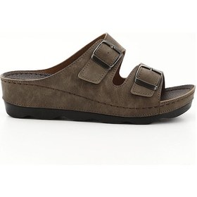 Resim Gönderi R Vizon Tokalı Dolgu Topuk Comfort Terlik Vizon 