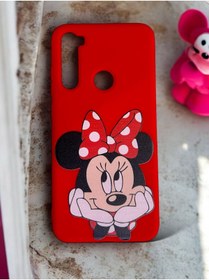Resim Merwish Xiaomi Redmi Note 8 Minnie Desenli Lüx Telefon Kılıfı Kırmızı 