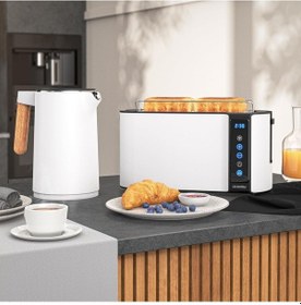 Resim Su Isıtıcısı Ve 4 Dilimli Tost Makinesi Seti, Paslanmaz Çelik, 45-100 C Ayarlı 
