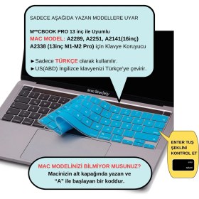 Resim McStorey Macbook Pro Klavye Kılıfı 13inç M1-M2 US-TR A2338 2289 2251 A2141 ile Uyumlu 