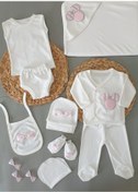 Resim Petite Ponponbaby Yenidoğan Miki Nakışlı Hastane Cıkışı Seti 10 U Beyaz - Pembe 