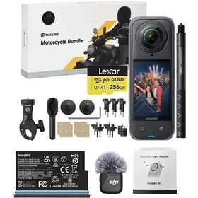Resim Insta360 X5 Aksiyon Kamerası Süper Moto Kit Siyah 