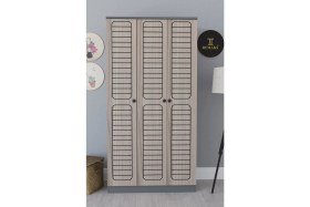 Resim Remaks Fuga 3 Kapaklı Elbise Dolabı - Antrasit Gövde Cordoba Kapak 