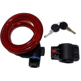 Resim 12X1200 mm Anahtarlı Halat Kilit Taşıma Aparatlı Kırmızı Renk Kırmızı 