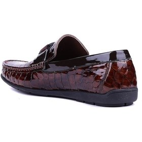 Resim Fosco - Hakiki Deri Taba Croco Erkek Loafer - 2094 -1505 Siyah 