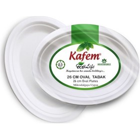 Resim Kafem Ekolojik Karton Oval Tabak 26 cm 25 Li x 5 Paket 