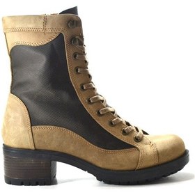 Resim Vanotte 784 Hakiki Yağlı Deri Kum Kadın Postal Bot Kum Bej 