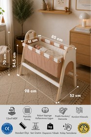 Resim BebeK on For BABYSWING Sallanır Anne Yanı Beşik | 0-1 Yaş | %100 BEYAZ MDF 