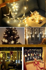 Resim HİDZ Perde Led Yıldızlı Saçaklı Animasyonlu 