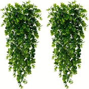 Resim 2-4 adet Dekoratif Asma Eukaliptüs Yapay Asılı Bitki, Yapay Eğrelti Otu Bitki, Duvar Bitkisi, Sahte Sarmaşık Yeşil Çiçek Çelengi, Oda Dekorasyonu, Aile Bahçesi, Düğün Partisi İç ve Dış Mekan Dekorasyonu, Çiftlik Evi Estetiği Yapay Yapraklar 