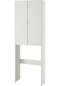 Resim Çamaşır Makinesi Dolabı, Beyaz, 65x190 Cm Beyaz 