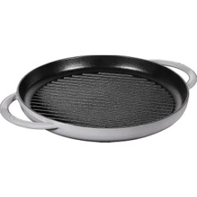 Resim Grill Pans Çift Kulplu Döküm Izgara Tava, Gri 