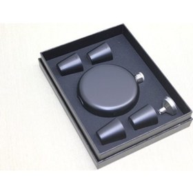 Resim 9009976336930drvs - 4 Shot Bardaklı Matara Seti Yuvarlak Siyah 