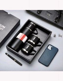 Resim OMZ ÇANTALI 500ML 3 ADET BARDAKLI ÇELİK TERMOS SETİ (606) 0,42 L Çok Renkli 