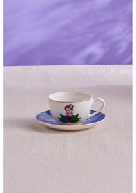 Resim Karaca Frida Çay Fincanı Ve Tabağı Mavi 220 Ml 