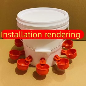 Resim 24 Adet Otomatik Su İçen Kümes Hayvanları için Delik Açıcı ile, Tavuklar, Ördekler, Kazlar, Bıldırcınlar için Uygun 