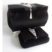 Resim Gelincimherşey Siyah Kadife Damatlık Şeklinde Süslemeli Söz Nişan Damat Sandığı 