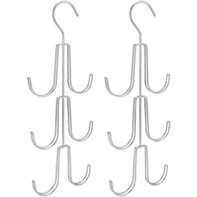 Resim Kancalı 2 Adet El Çantası Düzenleyici, Eşarp Askısı, Kemer Düzenleyici, Askılı Saklama Rafı, Çantalar, Eşarplar, Kravatlar İçin, Gümüş 