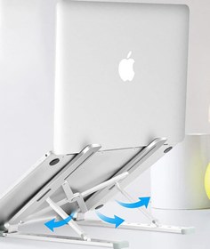 Resim TechnoStation Masa Üstü Laptop Standı & Tablet Kademeli Yükseklik Ayarlı Tutucu Stand 