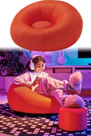 Resim Binbirreyon Şişme Oyuncu Koltuğu Minder Puflu Ayak Uzatmalı 85cm PlayStation Koltuk BG006 