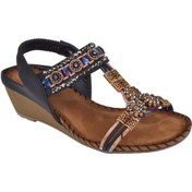 Resim Guja Dolgu Taban Taşlı Kadın Sandalet Gj-15130 Siyah-siyah Siyah 