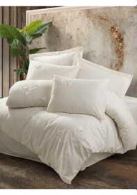 Resim Cotton Box 3D Nakışlı Çift Kişilik Saten Nevresim Takımı Pure Ekr 