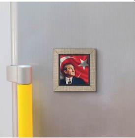Resim Mustafa Kemal Atatürk Baskılı Mdf Magnet 7x7 344 