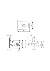 Resim Bocchi Firenze Rimless Asma Klozet Mat Kahverengi Kapak Hariçtir 1304-025-0128 