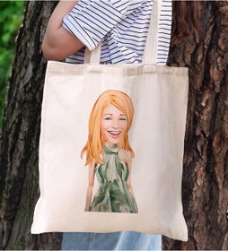 Resim Bk Gift Kişiye Özel Kadın Karikatürlü Kanvas Bez Plaj Çantası Baskılı Omuz Çantası-25, Alışveriş Çantası, Arkadaşa Hediye, Sevgiliye Hediye Kobitmeyen 
