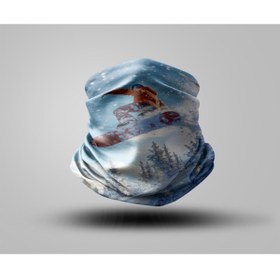 Resim Buffalo Snowboard Tasarımlı Motorcu Buff Maske Outdoor Boyunluk Unisex Bandana 