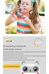 Resim Fırsat7 Çocuk Fotoğraf Makinesi 2.4İnc Anında Baskı HD Video Çift Kamera Müzikli Oyunlu Selfie Kamera Şarjlı 