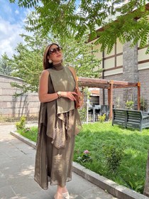 Resim Fiona Etekli Premium Takım Haki - L 