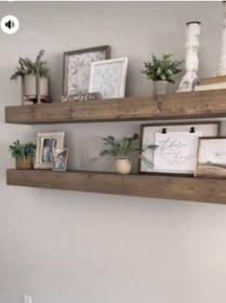 Resim Dekoratif Doğal Ahşap 2 Li 100 X 10 X 4 Cm Gizli Aparatlı Raf Ahşap 