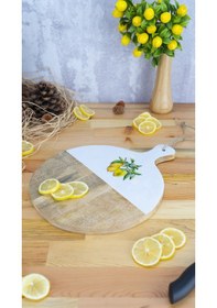 Resim Kangura - Yuvarlak Kesme Tahtası Limon Bambu 