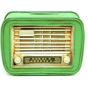 Resim Genel Markalar Dekoratif Metal Radyo Kumbara Vintage Hediyelik 