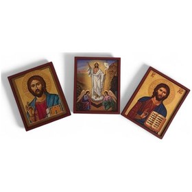 Resim İkona 3'lü Magnet İsa Mesih Kabartma Çerçeveli No 4 Karışık Renkli 