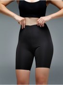 Resim MİSTİRİK Porfy Model Lazer Dikişsiz Şort Spor Sporcu Şortu Iz Göstermez Kumaş Bisiklet Yoga Şortu Siyah Renk 