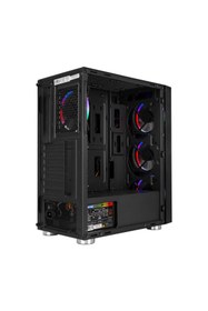 Resim Rampage Carısma Mesh 650w 80 4*12cm Rainbow Temperli Camlı Atx Mid-t Gaming Oyuncu Kasası 