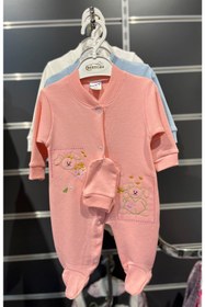 Resim Bertoby Ayıcık Nakışlı Çıtçıtlı Patikli Tulum Set 