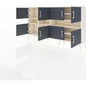 Resim Arges Konsol 8 Raflı 8 Kapaklı 176x30x99 Aytaşı-antrasit/aytaşı Antrasıt/aytası - Aytası 