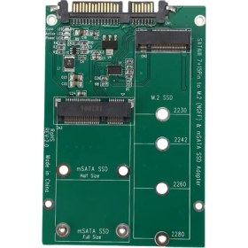 Resim Guangdong Spirit 2'si 1 Arada Mini Pcı-E 2 Şeritli M.2 ve Msata Ssd'den Sata Iıı'e 7+15 Pinli Adaptör 