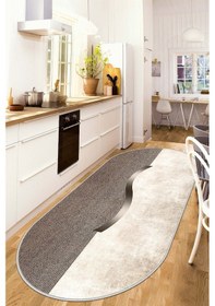 Resim West Home Dijital Baskı Yıkanabilir Kaymaz Taban Leke Tutmaz Oval Mutfak Halısı Salon Halısı Ve Yolluk Wh 559 Beige Oval 