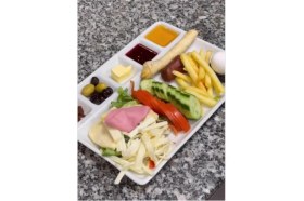 Resim abnturk 4 Adet Kırılmayan Kahvaltı Sunum Tabağı 33X26CM Kahvaltılık 6 Bölme Sağlıklı Malzeme Tabldot Tepsisi 