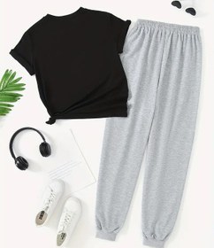 Resim Beyaz Fs Baskılı Siyah Kargo Eşofman Takımı Siyah1 Siyah 