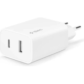 Resim SmartCharger Duo USB-C+USB-A 2.4A Seyahat Şarj Aleti Beyaz 