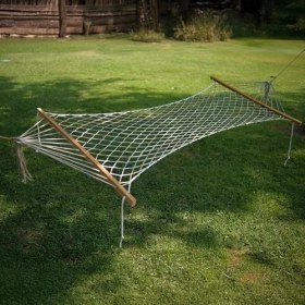 Resim Larskas Pikas Tek Kişilik Örgülü Polyester Hamak | 95×165 CM, 150 Kapasiteli, Bahçe/balkon/kamp Için Ideal Çözüm 